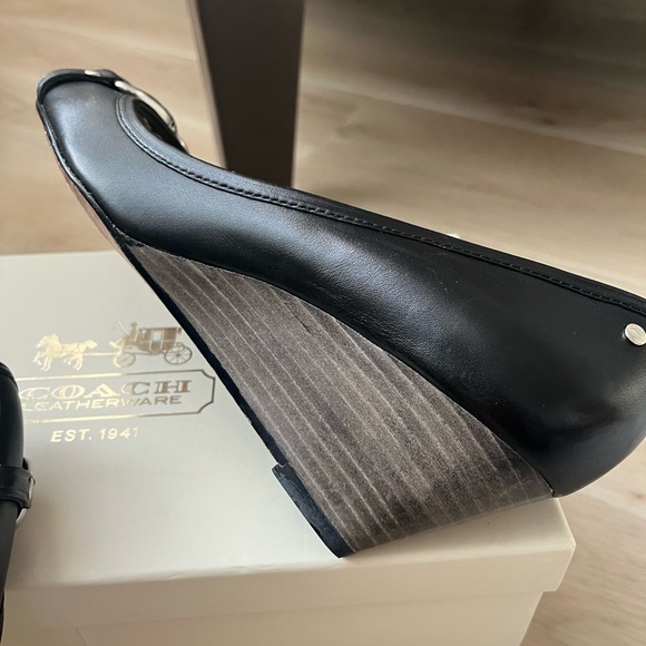 Coach Black Women's Heels with Silver Accents - Picture 4 of 6